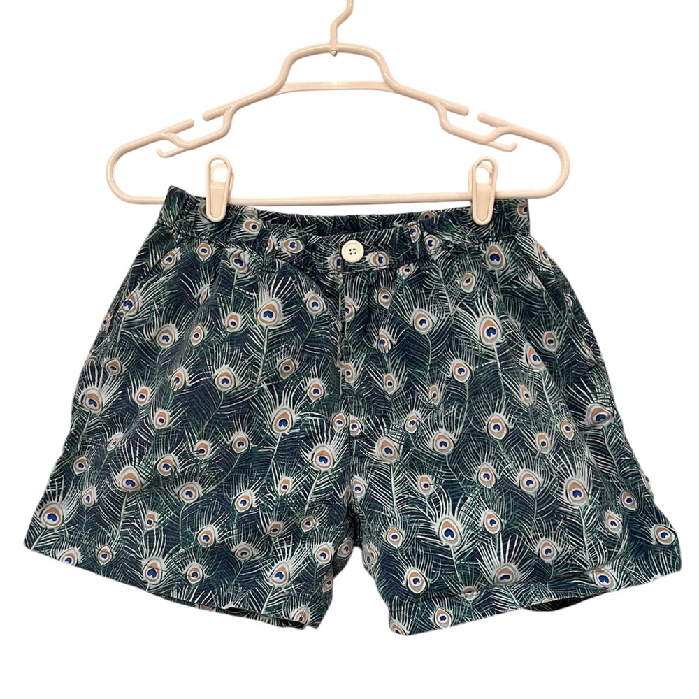 Chubbies The Peacockers Shorts Glow In The Dark Blue Green Peacock Large Rare